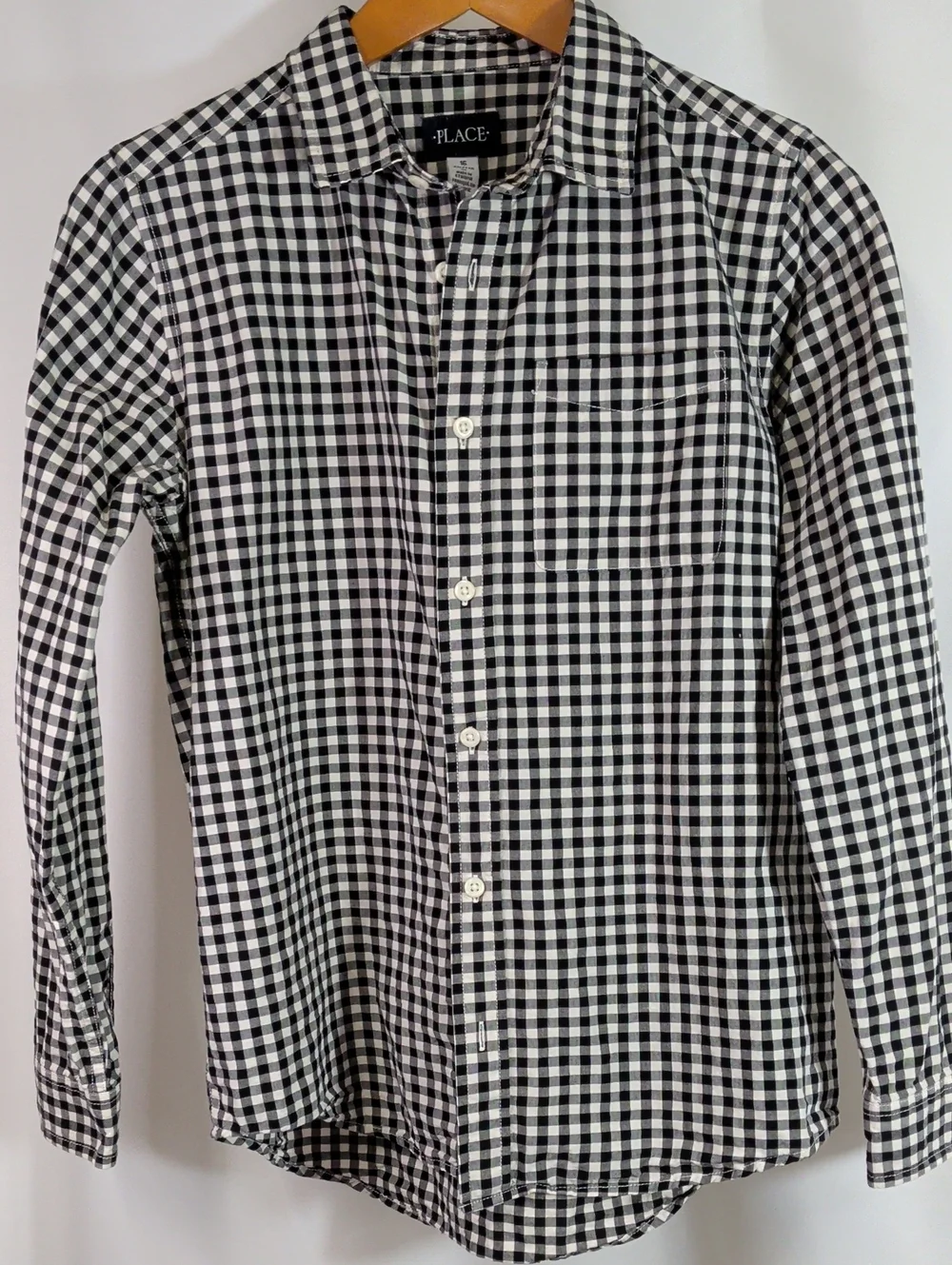 The Children's Place Black & White Check Long-Sleeve Button-Down Shirt